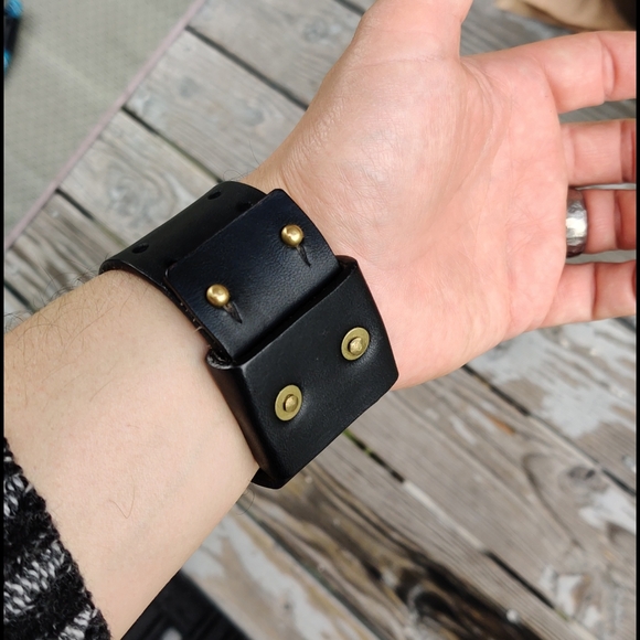 Black Leather Cuff - Picture 5 of 5
